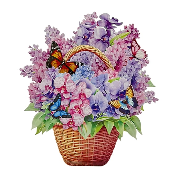3D Pop-up Greeting Card with Envelope, Bright Floral Design, Mother’s Day Bouquet Card, Suitable for Giving to Mom, Wife, Grandma (Style 1)