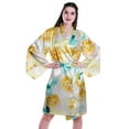 thumbnail image 1 of Moomaya Printed Womens Kimono Sleeve Robes Satin Silk Getting Ready Bridal Robe Coverup, 1 of 7