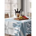 thumbnail image 6 of Blue Teal Coastal Table Cloth, Summer Beach Coral Shell Starfish Waterproof Tablecloth for Rectangle Tables, Reusable Washable Fabric Table Cover for Restaurant Kitchen Dining Tables 52"x70", 6 of 6