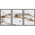 thumbnail image 1 of IDEA4WALL Framed Canvas Print Wall Art Set Pastel Watercolor Foggy Mountain Sea Nature Wilderness Modern Art Decorative Landscape Rustic for Living Room, Bedroom, Office - 16"x24"x3 Black, 1 of 5