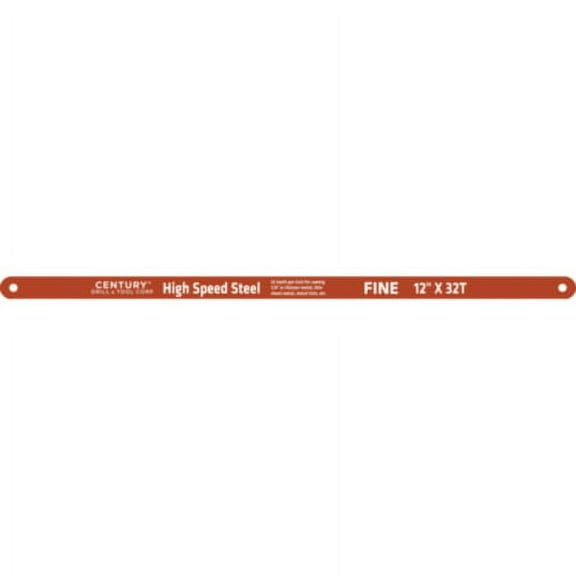 Century Drill & Tool 4339 High Speed Steel Hacksaw Blade, 12" by 32T