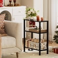 thumbnail image 2 of Mesa auxiliar Homedawn M-LBZ62B3 de 2 niveles con soporte para estantes, color negro, 2 of 9