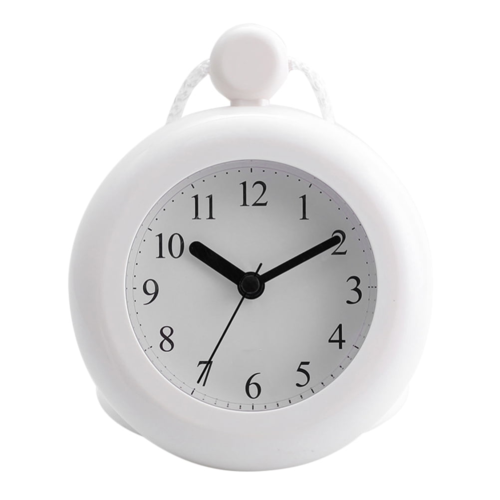 WESIEVYA Small White Waterproof Clock, Plastic Wall Mount, Home Decor