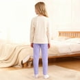 thumbnail image 5 of Krdevn Girls Solid High Waist Full Length Stretch Knit Leggings Casual Bottoms 8-9 Years,Light Purple, 5 of 6