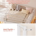 thumbnail image 5 of Hijob Low Loft Bed Twin Size with 7 Storage Drawers, Desk, LED Lights & Cozy Privacy Curtain – Sturdy Metal Frame, 13.8" Safety Guardrail, White, 5 of 9