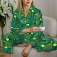thumbnail image 4 of Goofa Tennis Rackets and Balls Printed Women’s 2 Piece Pajama Set Super,Pajamas Women's Long Sleeve Sleepwear Soft Button Down Loungewear Pjs Lounge Set Nightwear-Large, 4 of 9