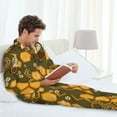 thumbnail image 6 of Salouo Bees and Honeycombs Print Button-Front Long Sleeve Pajama Set for Men, Soft 2Pjs Men's Long Sleeve Sleepwear-Large, 6 of 7
