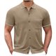thumbnail image 2 of pstuiky Camisas de manga corta para hombre, Camisa de punto con botones y manga corta para hombre, chaqueta fina con cuello vuelto camisetas de hombre xxl, 2 of 6