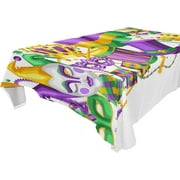 SKYSONIC Mardi Gras Tablecloth Waterproof Washable Polyester Square Table Cover Durable Tablecloth for Kitchen Dining Table Party Decor (54 X 72 Inch)