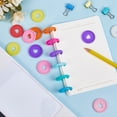 thumbnail image 4 of 60Pcs 28mm Book Binding Discs 12 Colors Plastic Round Transparent Binder Discs Mushroom Hole Discbound Expansion Discs Buckle Hoop Flexible Loose, 4 of 6
