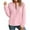Pink, variant on Duoif Womens Sweatshirt, Women's Casual Hoodie - Solid Color Deep V-Neck with Splicing Sweatshirt for Women Beige L