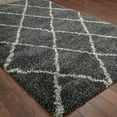thumbnail image 4 of HomeRoots 507889 8 x 11 ft. Geometric Shag Power Loom Stain Resistant Rectangle Area Rug, Charcoal & Grey, 4 of 5