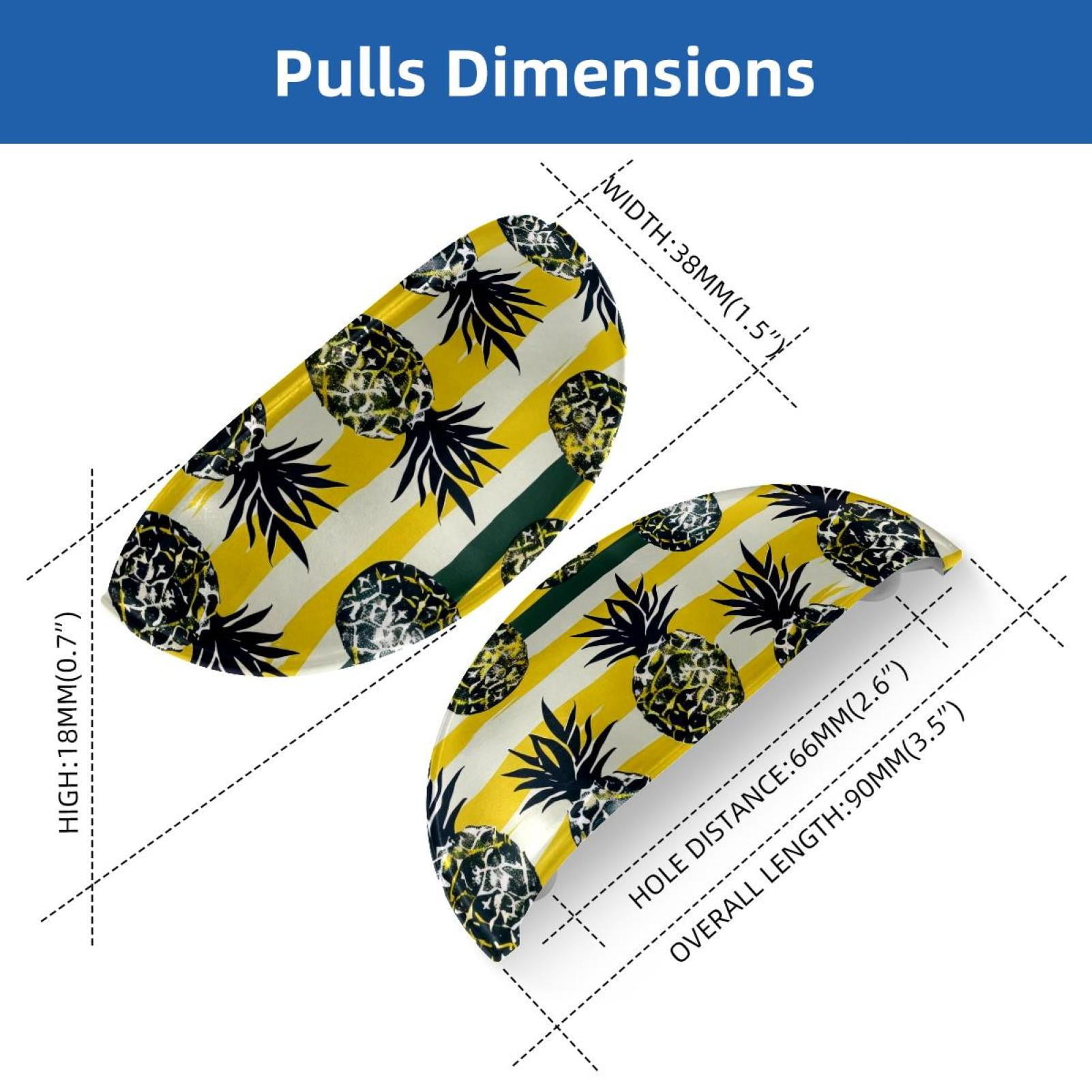 PhooArto 6 Pcs Cup Drawer Pulls, Black Pineapple Stripes Pattern Shell Shape Handles Cabinet Knobs for Dresser Cupboard Closet Wardrobe with Screws