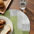 thumbnail image 3 of Sage Green Abstract Round 15 Inch Placemats Set of 4, Grey Geometric Oil Painting Vintage HeatResistant Non Slip Place Mats for Dining Table, Wipeable Braided Kitchen Table Mats for Housewarming, 3 of 9