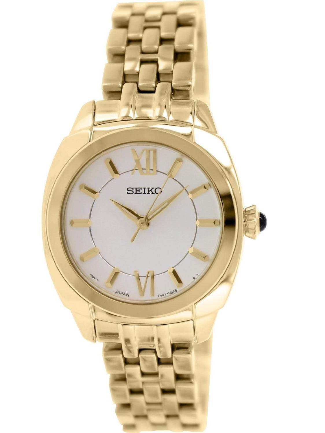 Seiko - Seiko Women's 28mm Gold-Tone Steel Bracelet & Case Hardlex ...