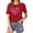 Red, variant on Giftesty Blouses for Women Dressy Casual Women's Baseball Sport Printed T-shirt with Round Neck and Short Sleeved Top