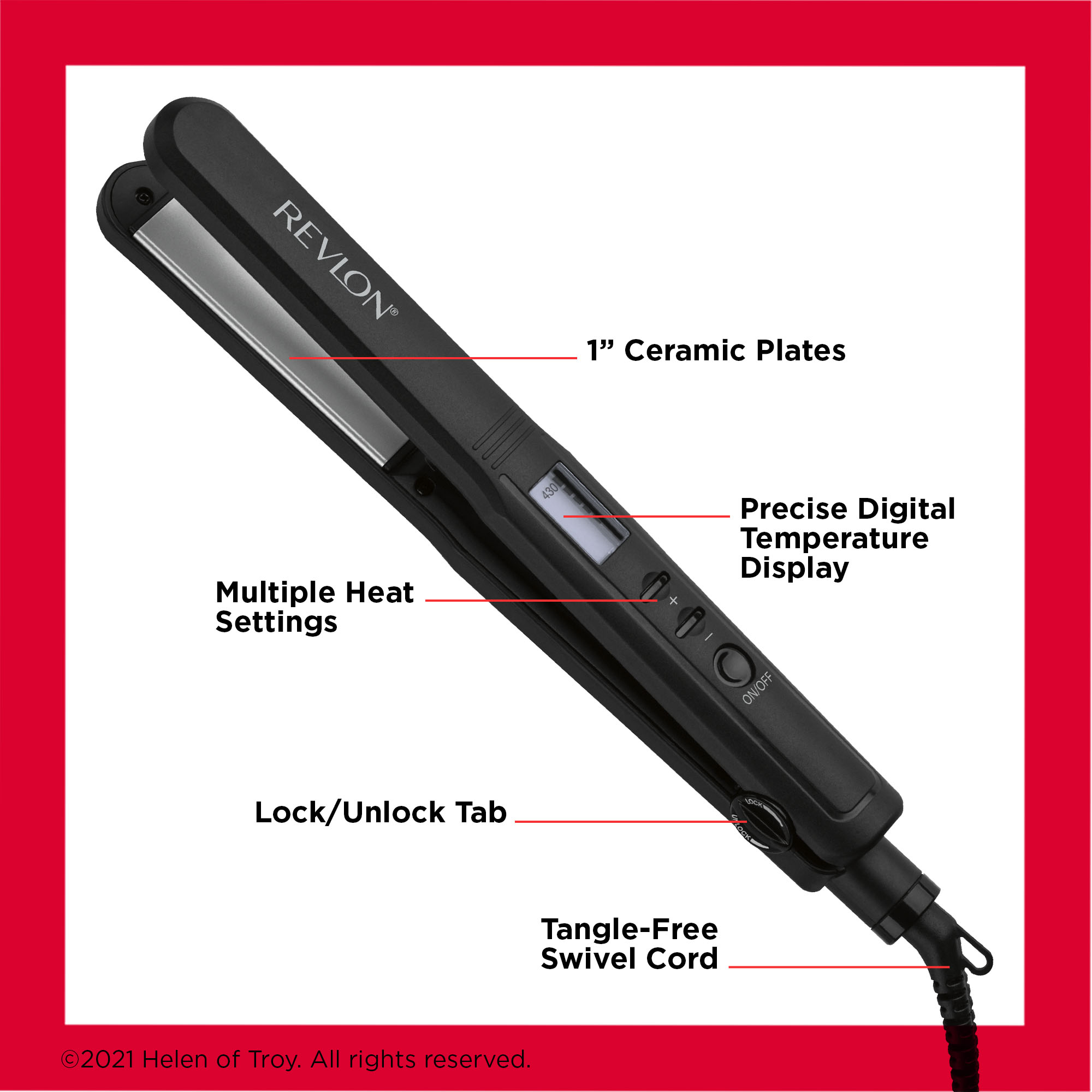 Revlon Perfect Heat 1" Ceramic Digital Flat Iron photo 4