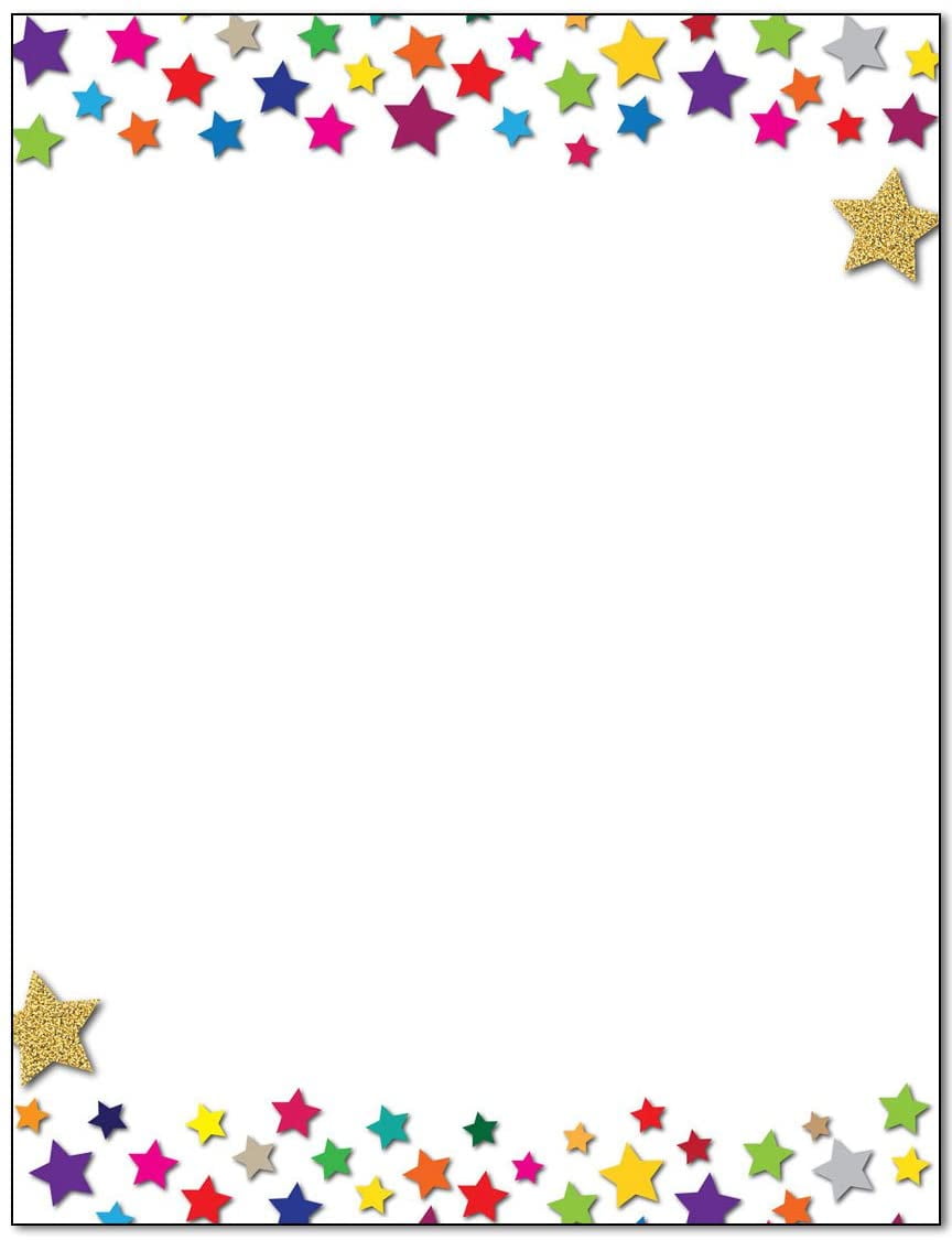 Star Stationery - 8.5 x 11-60 Letterhead Sheets - Star Border ...