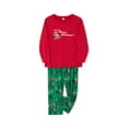 thumbnail image 4 of Family Matching Christmas Pajamas, Santa Claus Letter Print Long Sleeve Round Neck T-Shirt + Elk Print Pants, Dog Costume, 4 of 9