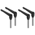 thumbnail image 1 of 4Pcs Clamping Lever Handles, M10 x 60mm 304 Stainless Steel Threaded Male Stud, Adjustable Handles, Black, 1 of 5