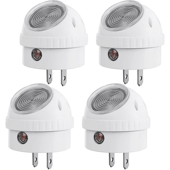 DEWENWILS 4-Pack LED Night Light Plug in,Nightlight Dusk to Dawn Auto ON and OFF, 360° Rotating Shade Nightlights, Warm White