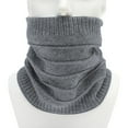 thumbnail image 2 of Winter Warm Plus Fluff Line Stripe Bib Cover Solid Color Collar Thick Knit Bib, 2 of 3