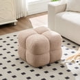 thumbnail image 3 of Zesthouse 20.9″ Wide Square Ottoman, Modern Boucle Footstool, Upholstered Tufted Ottoman Coffee Table, Extra Seating for Living Room Bedroom Entryway, Tan, 3 of 11