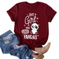 thumbnail image 2 of Gibobby Camisetas Mujer Baratas Manga Corta Mujeres Casual Fashion Top Camisa Característica Animal Camisas manga corta Round Neck Tee Tops Loose Tunic Blose(Vino,M), 2 of 5