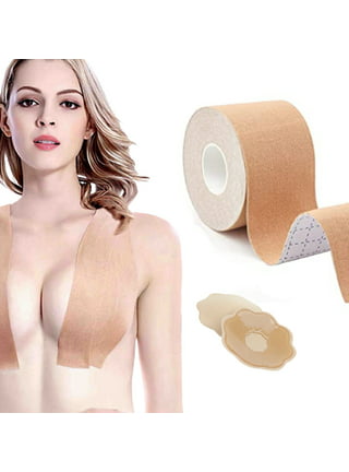  MyMegan XXL Boob Tape, 4in Breast Lift Tape, Extra Large Body  Tape for Breast Lift, Boobtape for A-G Breasts with 2 Pcs Silicone Reusable  Adhesive Bra : Health & Household