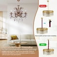 thumbnail image 4 of Uxcell 3.3ft Chandelier Chain Cord Cover, 2 Pcs Velvet Cloth Fabric Chain Sleeve Decorative Cord Covers for Chandelier Wires Swing Cable, Hook and Loop Fastener Style, Gold, 4 of 7