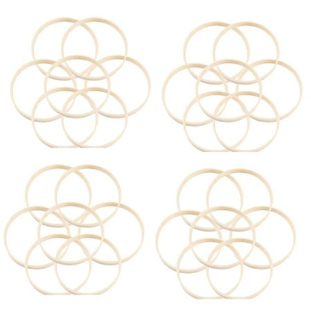

40Pcs Wooden Bamboo Dreamcatcher Rings Hoops Round Hoops Macrame Rings for Dream Catcher DIY Craft 27cm