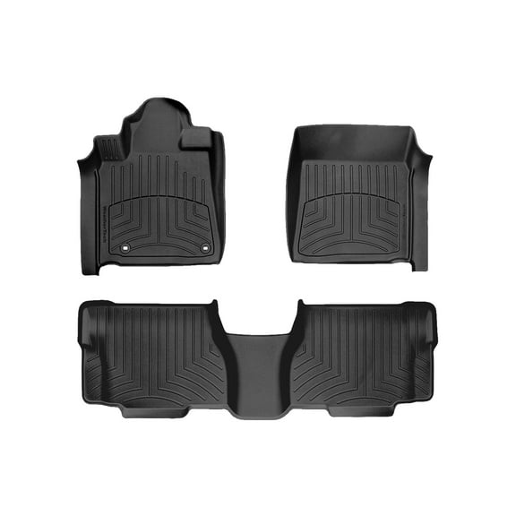 WeatherTech FloorLiner HP Custom Fit Floor Mats compatible with 2012-2022 Toyota Sequoia - 1st & 2nd Row, Black
