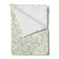 thumbnail image 2 of Botanical Soft Flannel Fleece Throw Blanket, Classic Look Pattern of Abstract Peony Flowers in Pastel Tone, Cozy Plush for Indoor and Outdoor Use, 50" x 60", Pale Blue Khaki White, by Ambesonne, 2 of 5