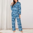thumbnail image 2 of Pajama Sets for Women 2 Pcs, Shell Button Down Long Sleeve Sleepwear Lounge PJ Sets, 2 of 6