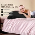 thumbnail image 4 of THXSILK 19 Momme Silk Pillowcase, 100% Natural Mulberry Silk Pillowcase for Hair & Skin, Pillow Sham with Envelope Closure, Standard Size(20"x26"), Black, 4 of 8