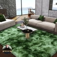 thumbnail image 6 of ASPILLOW 9x12 Fluffy Rug for Room,Non Skid Plush Indoor Home Decor Rug,Modern Shaggy Fuzzy Rugs for Living Room,Tie-dye Dark Green, 6 of 10