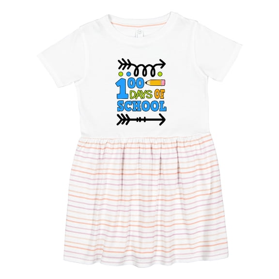 Inktastic 100 Days of School with Arrows Girls Toddler Dress