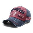 thumbnail image 1 of Unisex Retro Washed Baseball Hat, Embroidered Letter Adjustable Sunshade Cap, Distressed Polyester Outdoor Sports Headwear, Vintage Street Style Sun Protection for Men & Women, 56-58cm, 1 of 8