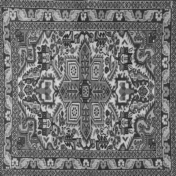 Ahgly Company Indoor Square Persian Gray Traditional Area Rugs, 7' Square