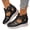 Black, variant on Women's Zip Up High Top Platform Wedge Sandals Closed Toe Cut Out Non Slip Lightweight Hiking Sandal for Summer Black Size 9