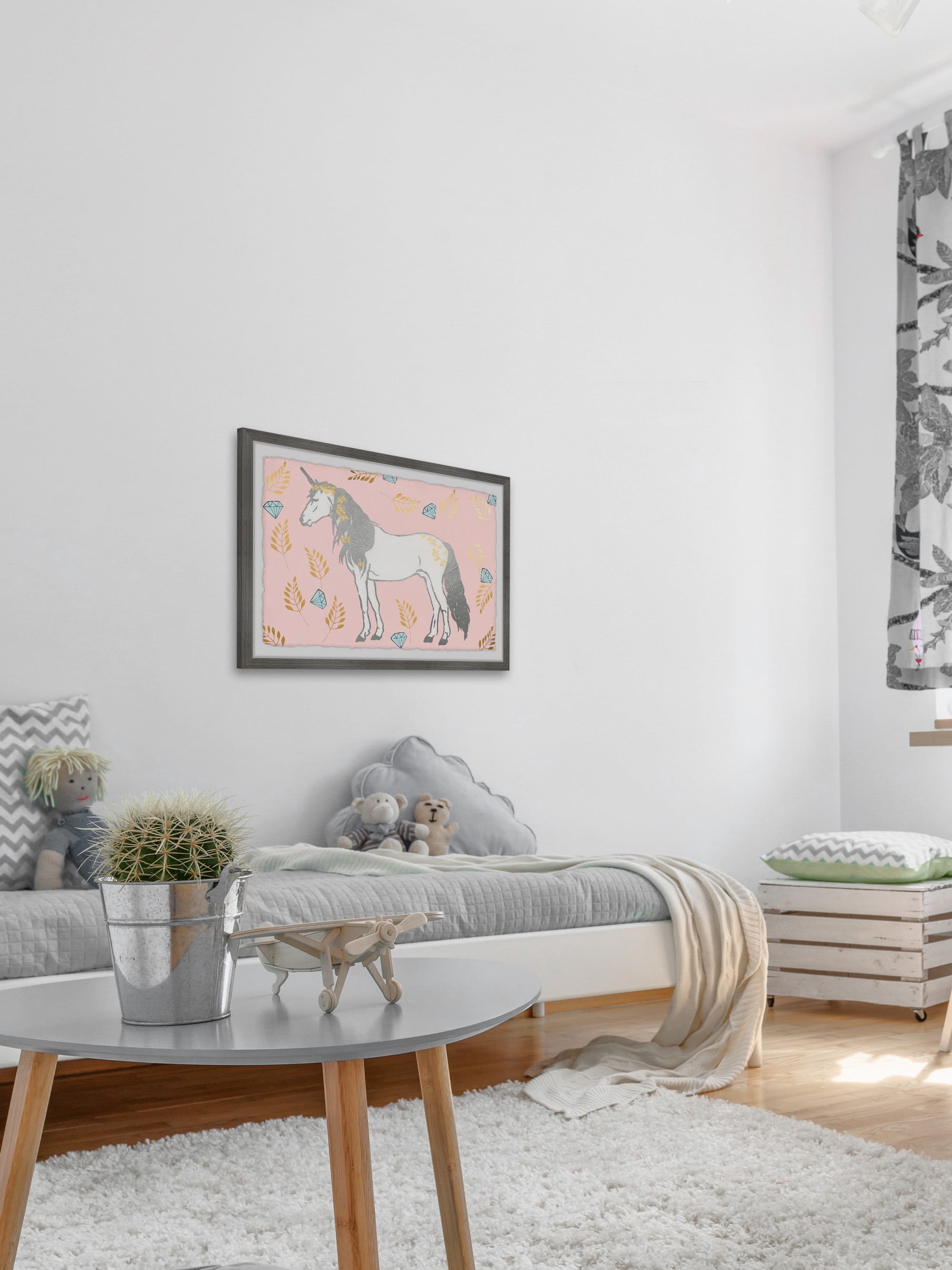 Marmont Hill Unicorn Diamonds Framed Wall Art