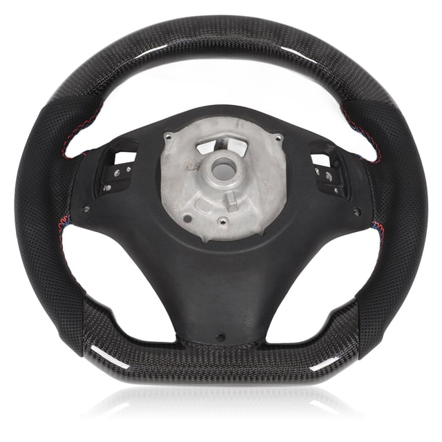 Volant de Course, Multifonction Nappa Perforé en Cuir Fibre de Carbone LED Volant pour Auto