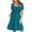 Blue, variant on Diufon Mini Dresses for Women Square Neck Short Sleeve Dress Solid Color Pleated A-Line Dress