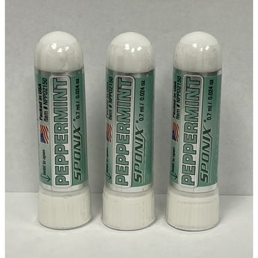 Peppermint Nasal Inhaler Aromatherapy (Pack of 3) - USDA Certified Organic - Made with 100% Pure - Therapeutic Grade Organic Essential Oils 0.7 mL by Sponix Made in USA