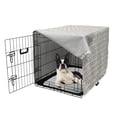 thumbnail image 5 of Crazy Art Dog Crate Cover, Grid Inspired Continuing Pattern of Polygonal in Monotone, Easy to Use Pet Kennel Cover Small Dogs Puppies Kittens, 7 Sizes, Eggshell Charcoal Grey, by Ambesonne, 5 of 6