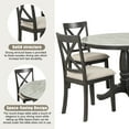 thumbnail image 4 of EUROCO 42" 5-Piece Round Dining Table Set,Kitchen Table Set with Solid Wood Table and 4 Upholstered Chairs for Dining Room,Gray, 4 of 8