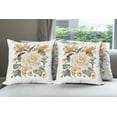thumbnail image 6 of Ambesonne Rose Throw Pillow Cover 4 Pack, Romantic Bridal Bouquet, 20", Pale Orange Cream Green, 6 of 7