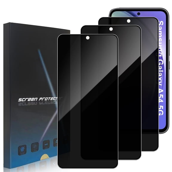 ZYQEEE Privacy Screen Protector for Samsung Galaxy A54 5G 6.4", Scratch Resistant Anti-Spy Tempered Glass Film, Bubble Free, Easy Installation,Case Friendly,3 Pack
