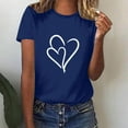 thumbnail image 5 of Tbopshirt Valentine's Day T-Shirts for Women Short Sleeve Graphic Tees, Plus Size Tops,Valentines Day Fashion Crewneck Printing Love Heart T-Shirt Casual Loose Womens Tops S-XXXL, 5 of 6