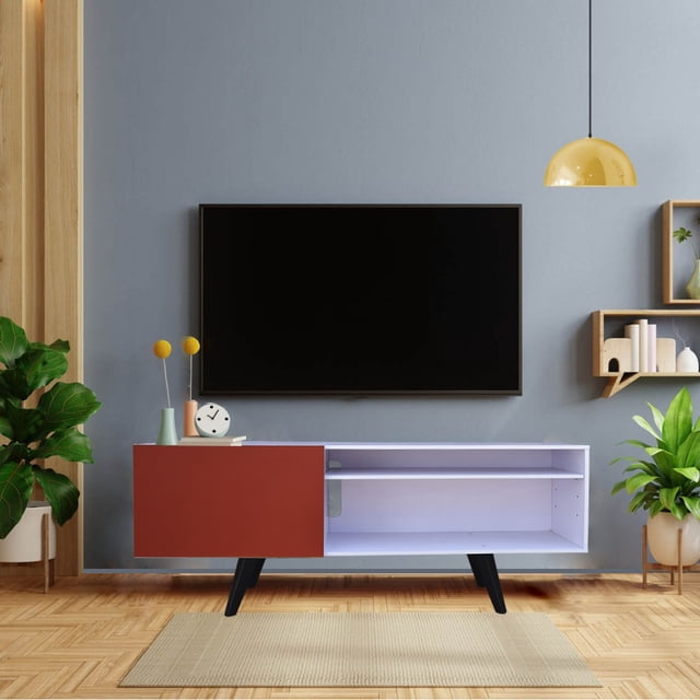 Hogare Centro de Entretenimiento Madrid para TV de hasta 55' color Blanco Rojo